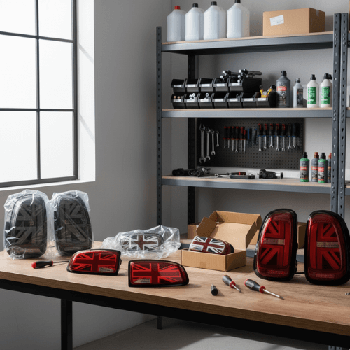 Mini Rückleuchten auf Tisch